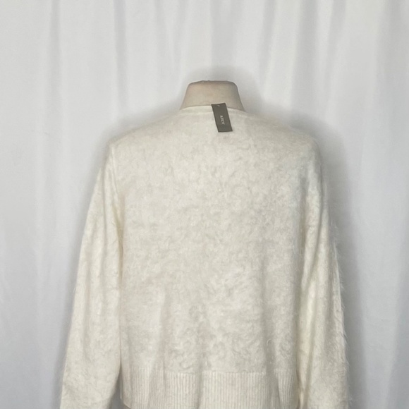 NWT!! J. CREW Brushed Cashmere Cropped Cardigan Sweater Warm Ivory X-Large - Picture 10 of 16